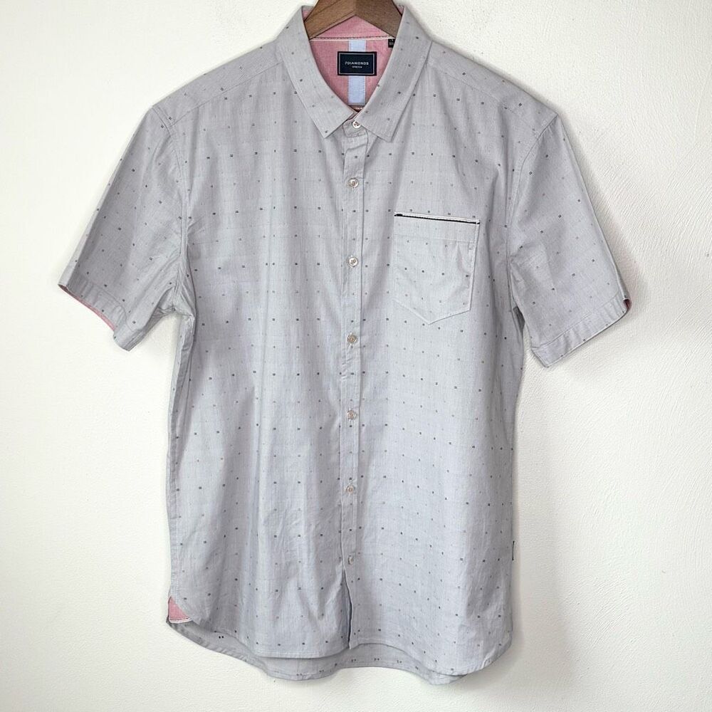 7 Diamonds Short Sleeve Button Down Collared Shirt in Modular Mix / 7Diamonds Fi